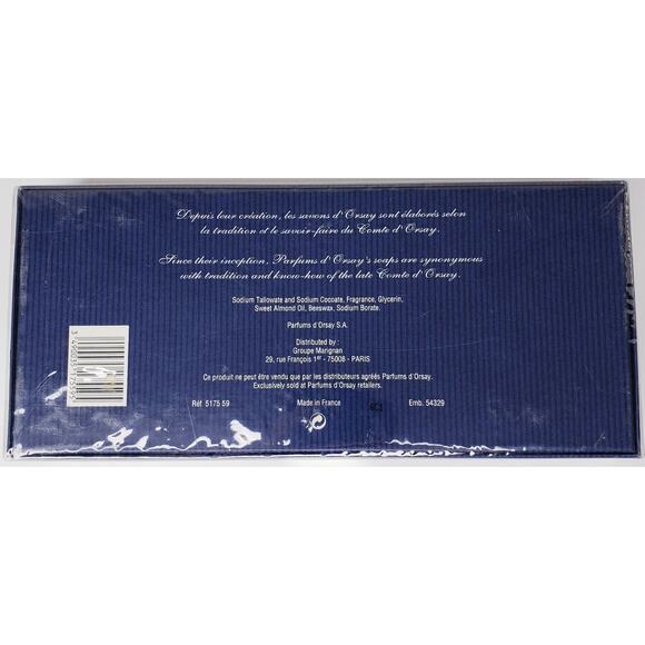 Vintage D'ORSAY Etiquette Bleue Perfumer's Soap Set of 3 ~ NEW in SEALED BOX - Picture 2 of 3